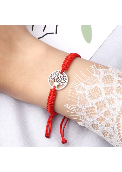 Siyah Küçük Altın Ağacın Hayatı Bileklik El Yapımı Iplik Tibetli Budist Şans Bilezikleri Kadınlar ve Erkekler Iyileşme Reiki Bilek Takıları (Yurt Dışından) modelleri