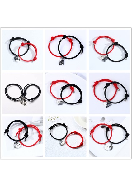 BR21Y0295 Seni Özledim Mektubu Manyetik Kalp Bileklik Bilezik Manyetik Çekim Kolye Çift Bileklik Kadınlar Için Erkekler Bayan Sevgililer Günü Hediyesi (Yurt Dışından) modelleri