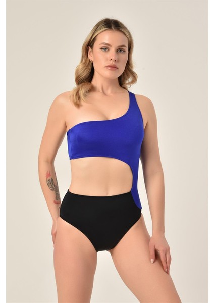 Aquaviva Kadın Siyah - Saks Tek Omuz Mayo fiyatları