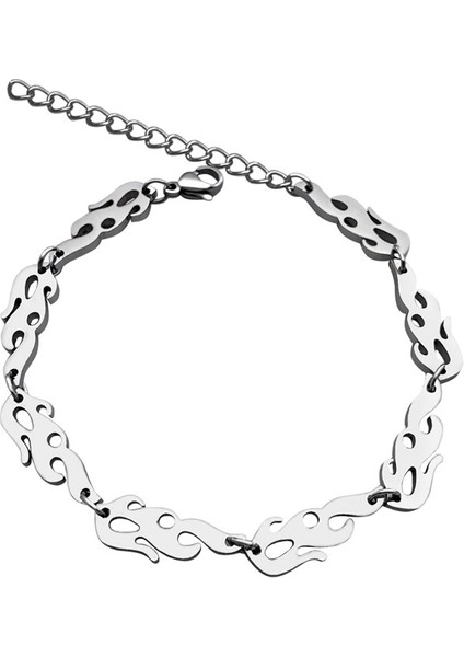 20 cm Titanyum Çelik Geometrik Bilezik Retro Bilezik Erkek ve Kadın Paslanmaz Çelik Kağıt Tokası Basit Karakter Bileziği (Yurt Dışından) fiyatları