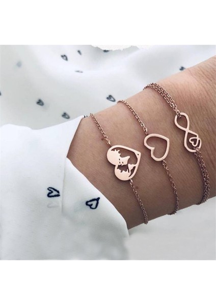 B00122 Vagzeb Punk Altın Renk Kalın Zincir Bilezik Seti Kadınlar Retro Geometrik Metal Örgü Zincir Bilezik Moda Takı (Yurt Dışından)