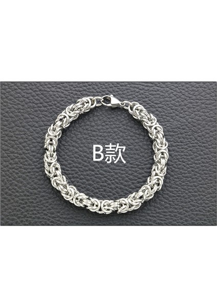 19CM Tarzı 8mm Moda El Yapımı Vintage Kaba Mısır Dönme Titanyum Çelik Erkek ve Kadın Bilezik Kıl Zincir Yılan Kemiği Zincir (Yurt Dışından)