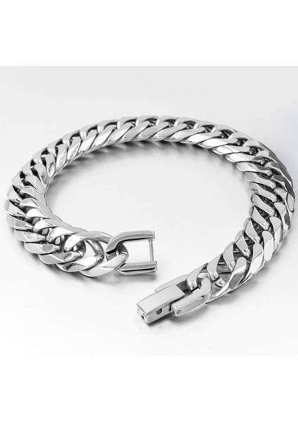 21CM Tarzı 11MM Gül Altın Rengi 2019 Yeni Paslanmaz Çelik Bilezik Erkek Takı Parti Moda El Küba Zincir Bilezikler Erkek En Iyi Arkadaş Hediye GB043 (Yurt Dışından) indirimleri
