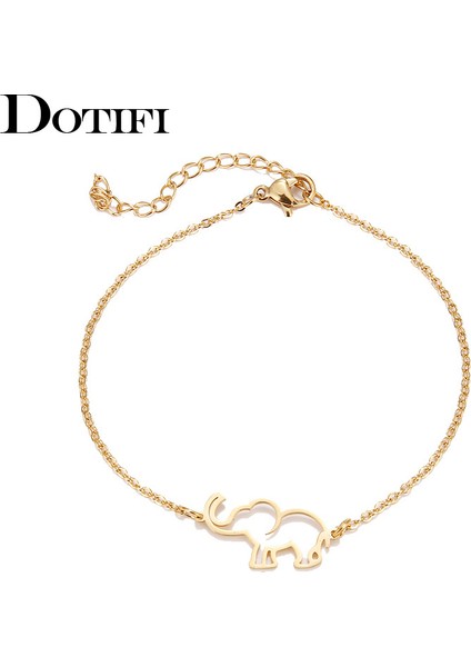 Altın Rengi Dotıfı Paslanmaz Çelik Bilezik Kadınlar Için Altın ve Gümüş Renkli Origami Fil Pulseira Feminina Aşık Nişan Takıları (Yurt Dışından) fırsatları