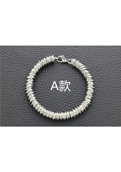 21CM Tarzı 8 mm Moda El Yapımı Vintage Kaba Mısır Dönme Titanyum Çelik Erkek ve Kadın Bilezik Kıl Zincir Yılan Kemiği Zincir (Yurt Dışından)