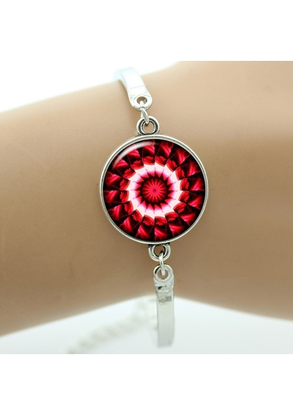 NS326 8 Hint: Indian Henna Yoga Takı Om Sembolü Budizm Zen Renkli Mandala Çiçek Bilezik Kadın Arkadaşlar Hediyeler NS323 (Yurt Dışından)
