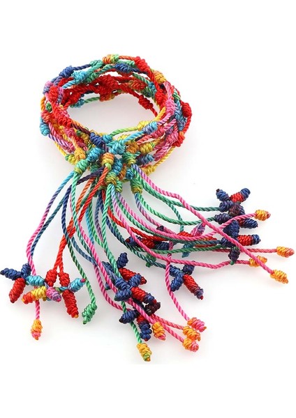Gül Altın Rengi Çok Renkli El Yapımı Halat Düğümlü Çapraz Tespih Bilezikleri Pulseras Decenarios Çapraz Bilezikler Dini Hediye (Yurt Dışından) fırsatları