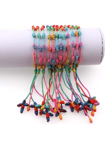 Gül Altın Rengi Çok Renkli El Yapımı Halat Düğümlü Çapraz Tespih Bilezikleri Pulseras Decenarios Çapraz Bilezikler Dini Hediye (Yurt Dışından) indirimleri