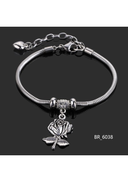 BR6038 Çiçek Kadınlar Için Paslanmaz Çelik Bilezik Yeni Moda Kanat Melek Aşk Bilezikleri El Takıları Özel Hediye Arkadaş Şans Kolye (Yurt Dışından)