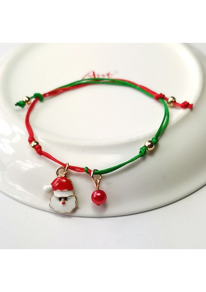 C Yılbaşı Temalı Örgülü Halat Bilezik Noel Baba Geyik Noel Ağacı Alaşım Kolye Bilezik Kadın Çocuk Hediyeler Parti Takı Hediyeleri (Yurt Dışından)