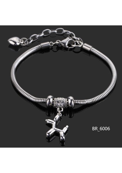 BR6006 Köpek Kadınlar Için Paslanmaz Çelik Bilezik Yeni Moda Kanat Melek Aşk Bilezikleri El Takıları Özel Hediye Arkadaş Şans Kolye (Yurt Dışından)