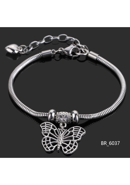 BR6037 Kelebek Kadınlar Için Paslanmaz Çelik Bilezik Yeni Moda Kanat Melek Aşk Bilezikleri El Takıları Özel Hediye Arkadaş Şans Kolye (Yurt Dışından)