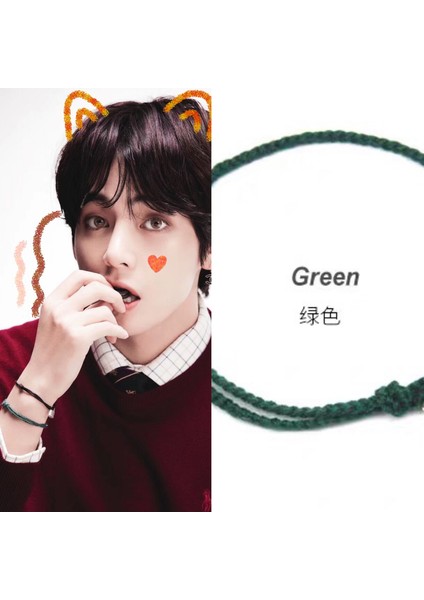 22CM Tarzı No.4 Boyutu Kpop Kim Tae Hyung Halat Zinciri El Yapımı Bilezik Dokuma Dilek Bileziği Kadın Erkek Basit Kore Takıları Bangtan Boys V (Yurt Dışından) fırsatları