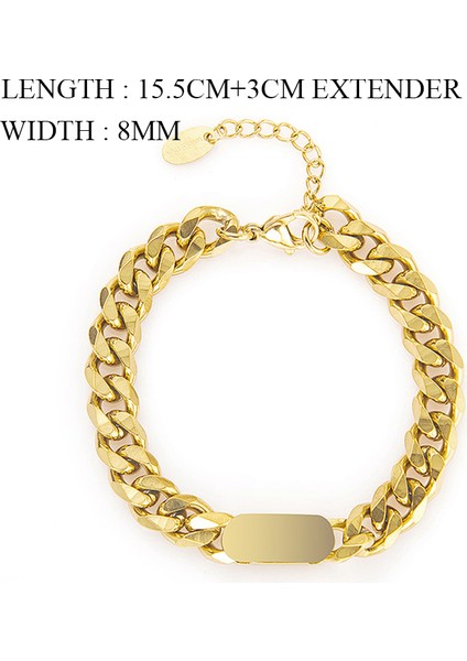 Stil 8 Yabani ve Özgür Yeni Altın Kaldırım Küba Zincir Bilezikler & Kolluklar Kadınlar Için Paslanmaz Çelik Kalın Bağlantı Zincir Bilezikler Moda Takı (Yurt Dışından) modelleri