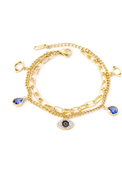 45301G Luxukısskıds Trendy Bayan Bilezik Paslanmaz Çelik Kadın Bilezik Boho Takı Mavi Dönem Charm Bilezik Pulseras Mujer Hediye (Yurt Dışından) fiyatları