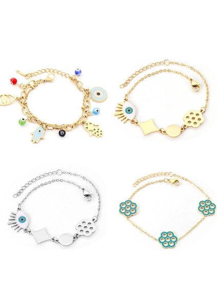 45301G Luxukısskıds Trendy Bayan Bilezik Paslanmaz Çelik Kadın Bilezik Boho Takı Mavi Dönem Charm Bilezik Pulseras Mujer Hediye (Yurt Dışından) modelleri