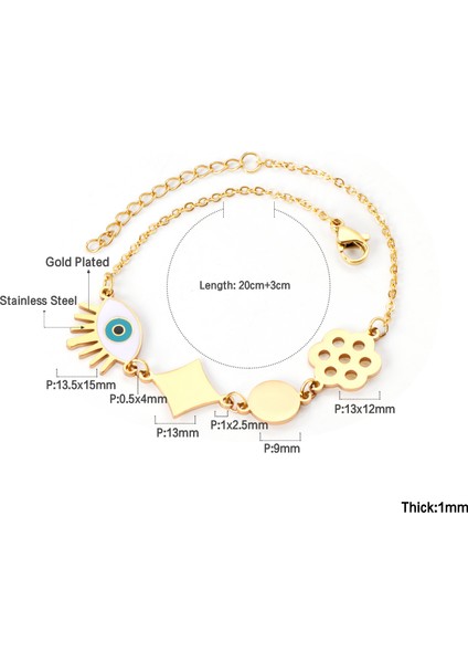 45301G Luxukısskıds Trendy Bayan Bilezik Paslanmaz Çelik Kadın Bilezik Boho Takı Mavi Dönem Charm Bilezik Pulseras Mujer Hediye (Yurt Dışından) fırsatları