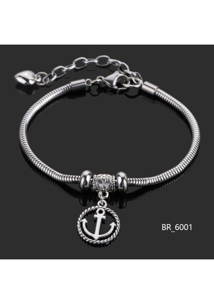 BR6001 Çapa Kadınlar Için Paslanmaz Çelik Bilezik Yeni Moda Kanat Melek Aşk Bilezikleri El Takıları Özel Hediye Arkadaş Şans Kolye (Yurt Dışından)