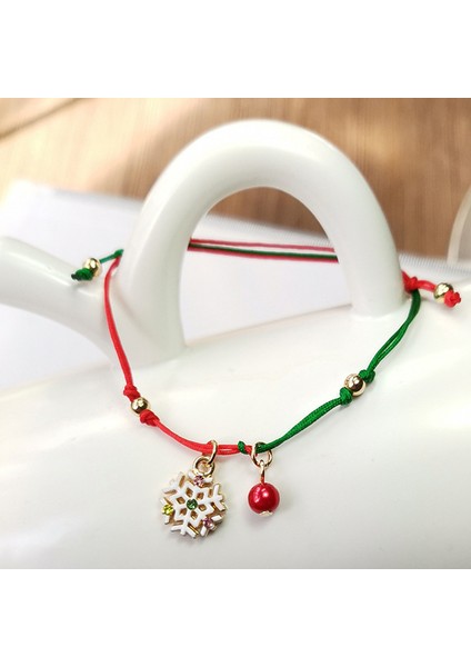 A Yılbaşı Temalı Örgülü Halat Bilezik Noel Baba Geyik Noel Ağacı Alaşım Kolye Bilezik Kadın Çocuk Hediyeler Parti Takı Hediyeleri (Yurt Dışından)