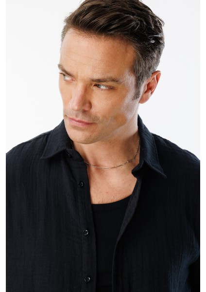 Oversize Basic Erkek Müslin Gömlek Erkek-Müslin-Gömlek modelleri