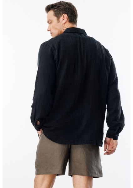 Oversize Basic Erkek Müslin Gömlek Erkek-Müslin-Gömlek
