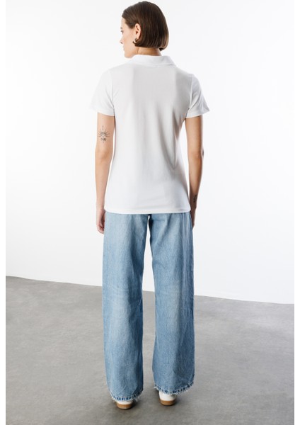 Kadın Basic Polo Yaka Tişört Kadın-Poloyaka fırsatları