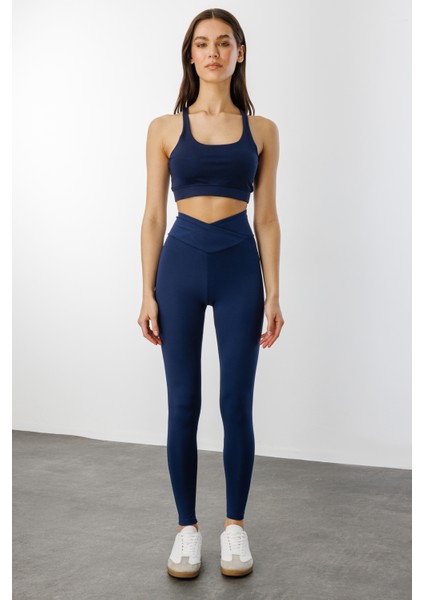Çapraz Bel Detaylı Cross Waist Kadıntayt Çapraz-Tayt