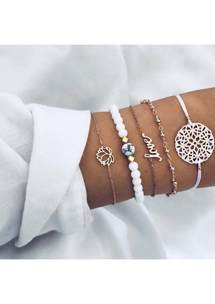 NO.83132 Beden Vagzeb Punk Altın Renk Kalın Zincir Bilezik Seti Kadınlar Retro Geometrik Metal Örgü Zincir Bilezik Moda Takı (Yurt Dışından)