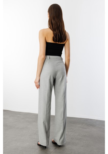 Kadın Yüksek Bel Wide Leg Kumaş Pantolon PANTOLON-004