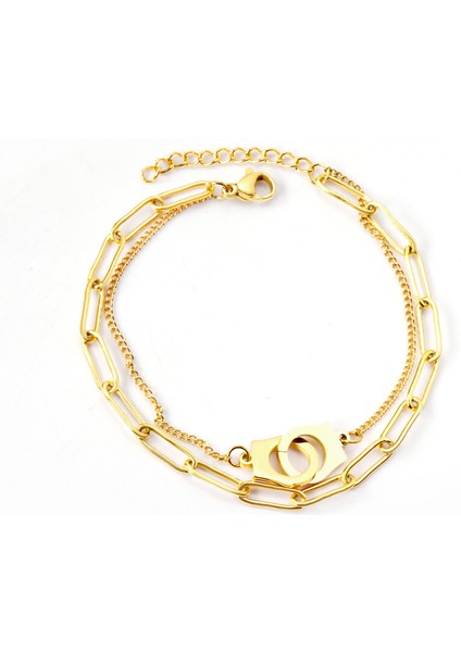 NO.363 Beden Lüküs Çocuk Kalp Paslanmaz Çelik Zincir Kadın Bilezikler Y2K Altın Kalın Bilezik El Toka Bilezikler Estetik Kızlar Hediye Için (Yurt Dışından)