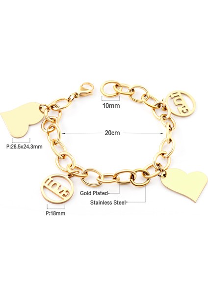 NO.363 Beden Lüküs Çocuk Kalp Paslanmaz Çelik Zincir Kadın Bilezikler Y2K Altın Kalın Bilezik El Toka Bilezikler Estetik Kızlar Hediye Için (Yurt Dışından) fırsatları
