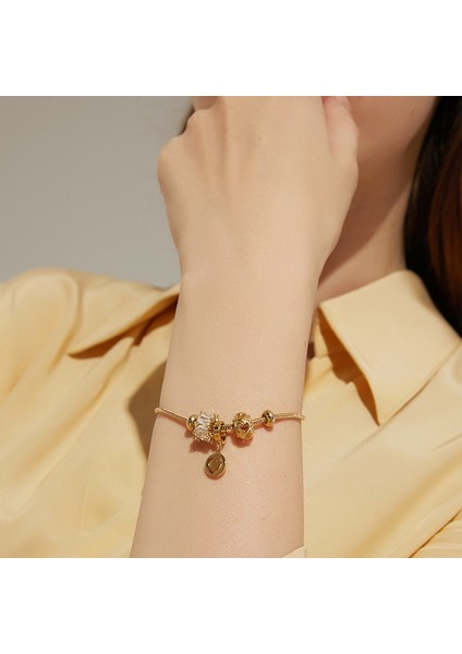 14ALTIN Kelebek Titanium Zirkon Taşlı Çiçek Aşk Halka Bilezik - Öğrenci Kız Arkadaş Doğum Günü Için Basit Kişilik Takı (Yurt Dışından) fırsatları