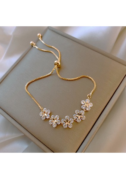 14ALTIN Kelebek Titanium Zirkon Taşlı Çiçek Aşk Halka Bilezik - Öğrenci Kız Arkadaş Doğum Günü Için Basit Kişilik Takı (Yurt Dışından) indirimleri