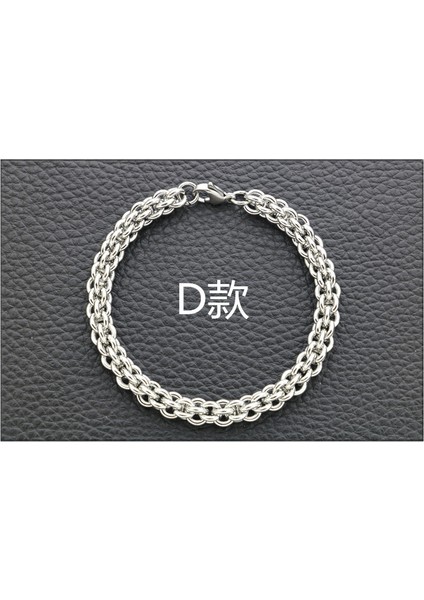 21CM Tarzı D 8mm Moda El Yapımı Vintage Kaba Mısır Dönme Titanyum Çelik Erkek ve Kadın Bilezik Kıl Zincir Yılan Kemiği Zincir (Yurt Dışından)