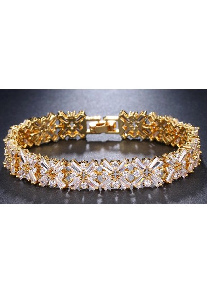 19CM Tarzı 18K Altın Emmaya Lüks Bilezik Kristal Bilezikler Kadınlar Için Şans Bilezikleri & Bilezikler Bayan Gelin Düğün Takıları (Yurt Dışından)