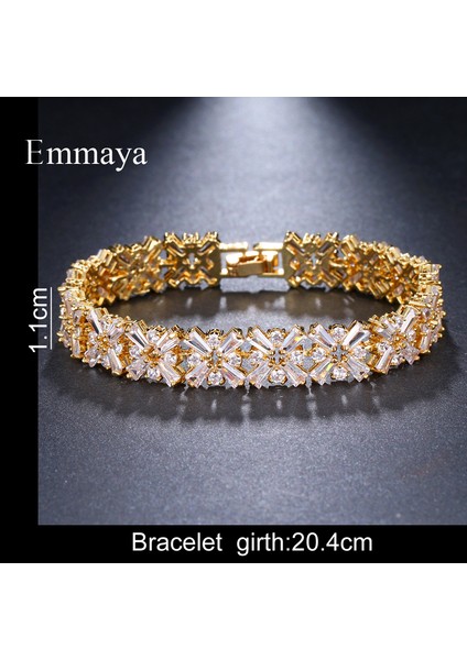 19CM Tarzı 18K Altın Emmaya Lüks Bilezik Kristal Bilezikler Kadınlar Için Şans Bilezikleri & Bilezikler Bayan Gelin Düğün Takıları (Yurt Dışından)