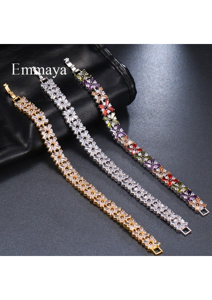 19CM Tarzı 18K Altın Emmaya Lüks Bilezik Kristal Bilezikler Kadınlar Için Şans Bilezikleri & Bilezikler Bayan Gelin Düğün Takıları (Yurt Dışından)