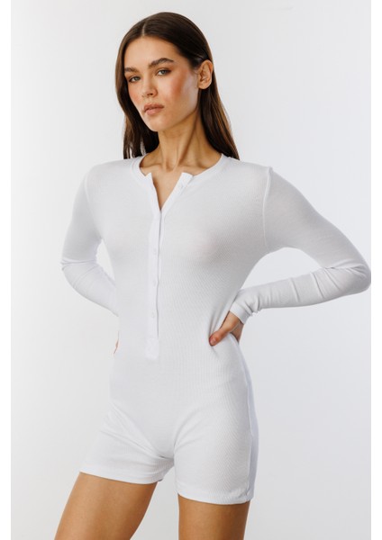 Fitilli Uzun Kollu Kısa Tulum Romper Uzunkol-Tulum modelleri