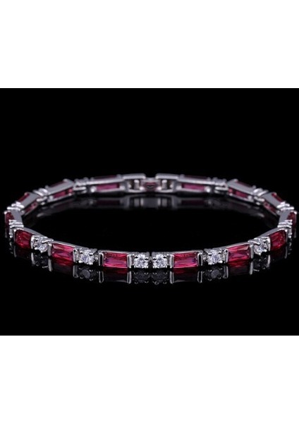 Kırmızı Gül Cwwzircons Moda Cz Şık Kırmızı Yeşil Mavi Avusturya Kristal Tenis Bilezik Kadınlar Için Yılbaşı Hediyesi CB087 (Yurt Dışından)