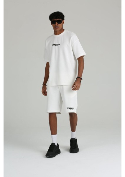 Erkek Keepgoing Baskılı 2 Iplik Şort Tişört Takımı