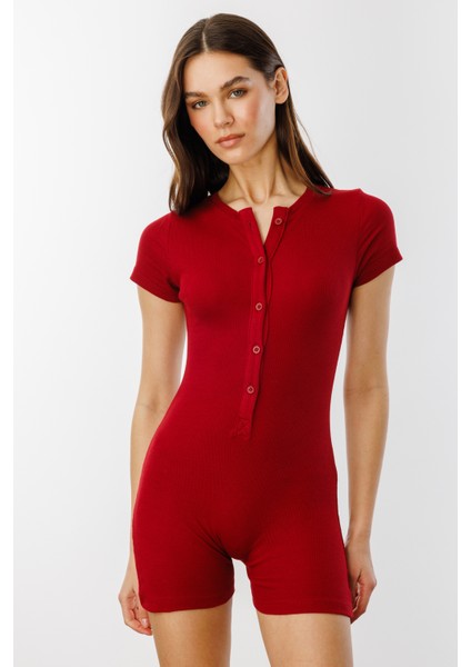 Fitilli Kısa Kollu Kısa Tulum Short Romper Kısakol-Tulum modelleri