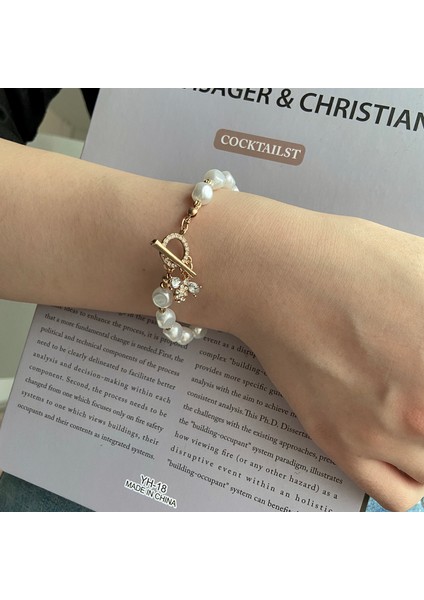 JSZ36 2021 Şık Barok Doğal Inci Dizili Bilezik Kadın Için Lüks Zirkon Arı Kolye Bilezik Moda Kızın Tatlı Mücevheri (Yurt Dışından) fiyatları