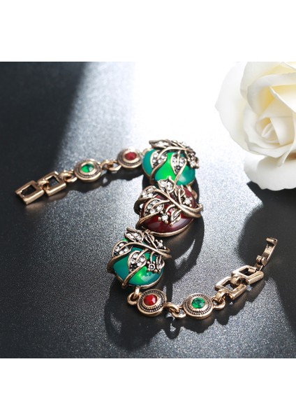 19CM Tarzı B0083 Kinel Sıcak Çekicilik Etnik Bilezikler Kadınlar Için Gri Kristal Antik Altın Renkli Çiçek Bilezik Vintage Mücevher Yeni (Yurt Dışından) fırsatları