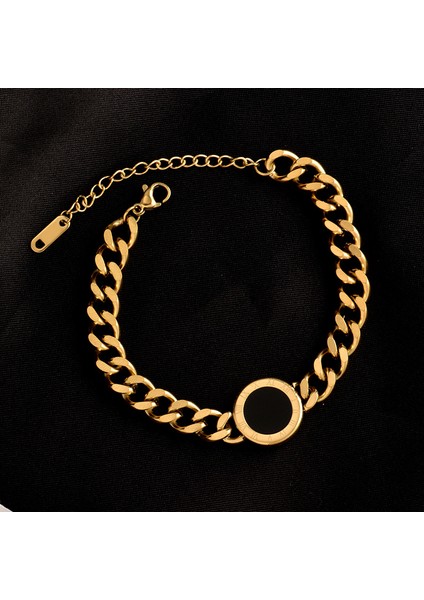 A-S110 Ramos Punk Roma Rakamlı Altın Gümüş Renk Kalın Zincir Titanyum Çelik Metal Yuvarlak Kolye Bilezik Kadınlar Takı Için (Yurt Dışından) fırsatları