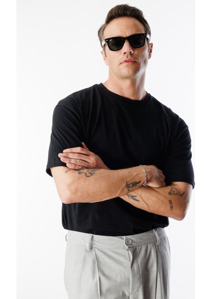 Erkek Oversize Fit Organik Pamuk Bisiklet Yaka Tişört Oversıze-Erkek-T-Shırt fiyatları