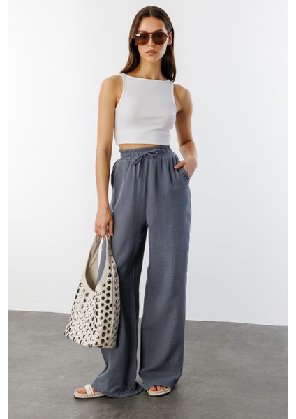 Müslin Palazzo Kadın Pantolon Müslin-Pantolon