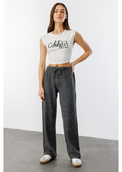 Yumoş Bol Örme Kadın Pantolon Örme-Pantolon