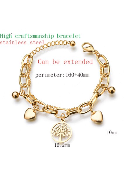 Steel Color Style C-B52 Yeni Trend Kalp Kolye Paslanmaz Çelik Bilezik Kadın Arkadaş Hediye Kadife Ambalaj (Yurt Dışından) modelleri