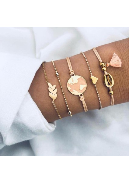 NO.83151 Beden Vagzeb Punk Altın Renk Kalın Zincir Bilezik Seti Kadınlar Retro Geometrik Metal Örgü Zincir Bilezik Moda Takı (Yurt Dışından)