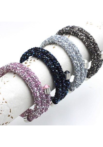 Koyu Mavi Kadınlar Için Bling Çift Daire Bilezik Kolluk Çok Katmanlı Bilezik Bilezikler Moda Takı Hediye Bilezik Düğün Parti Aksesuarları (Yurt Dışından)